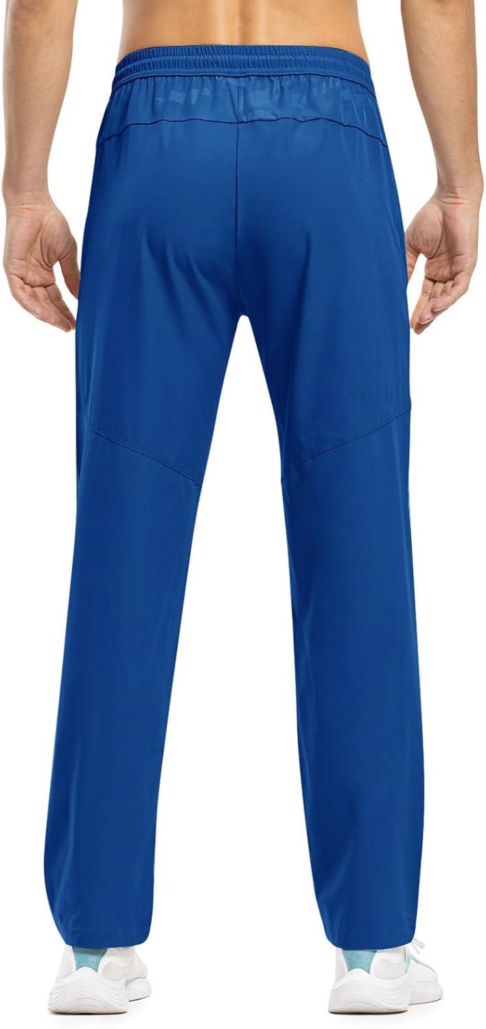 imageTBMPOY Mens Lightweight Hiking Travel Pants Breathable Athletic Fishing Active Joggers Zipper PocketsB9royal Blue