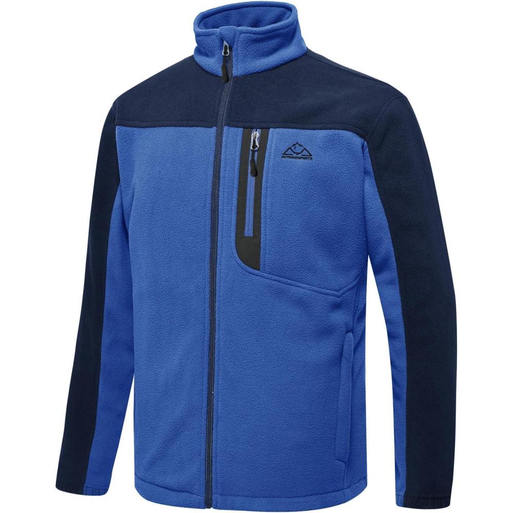 imageTBMPOY Mens Fleece Jackets Lightweight FullZip Fall Jacket Warm Winter Coats Outdoor Hiking with PocketsA6royal BlueNavy