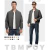 imageTBMPOY Mens Lightweight Bomber Jackets Light Windbreaker Casual Stylish Fall Golf Zip Up Dress Business VarsityA1dark Grey