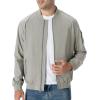 imageTBMPOY Mens Lightweight Bomber Jackets Light Windbreaker Casual Stylish Fall Golf Zip Up Dress Business VarsityA1light Grey