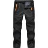 imageTBMPOY Mens Snow Ski Hiking Pants Waterproof Winter Fleece Lined Pants Camping Skiing Ice Fishing Pants with BeltA1thick Dark Grey