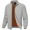 imageTBMPOY Mens Winter Lightweight Bomber Jackets Water Resistant Fall Casual Windbreakers Quilted Full Zip Windproof Work CoatsLight Grey