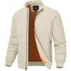 imageTBMPOY Mens Winter Lightweight Bomber Jackets Water Resistant Fall Casual Windbreakers Quilted Full Zip Windproof Work CoatsLight Khaki