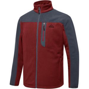 imageTBMPOY Mens Fleece Jackets Lightweight FullZip Fall Jacket Warm Winter Coats Outdoor Hiking with PocketsA5wine RedGray