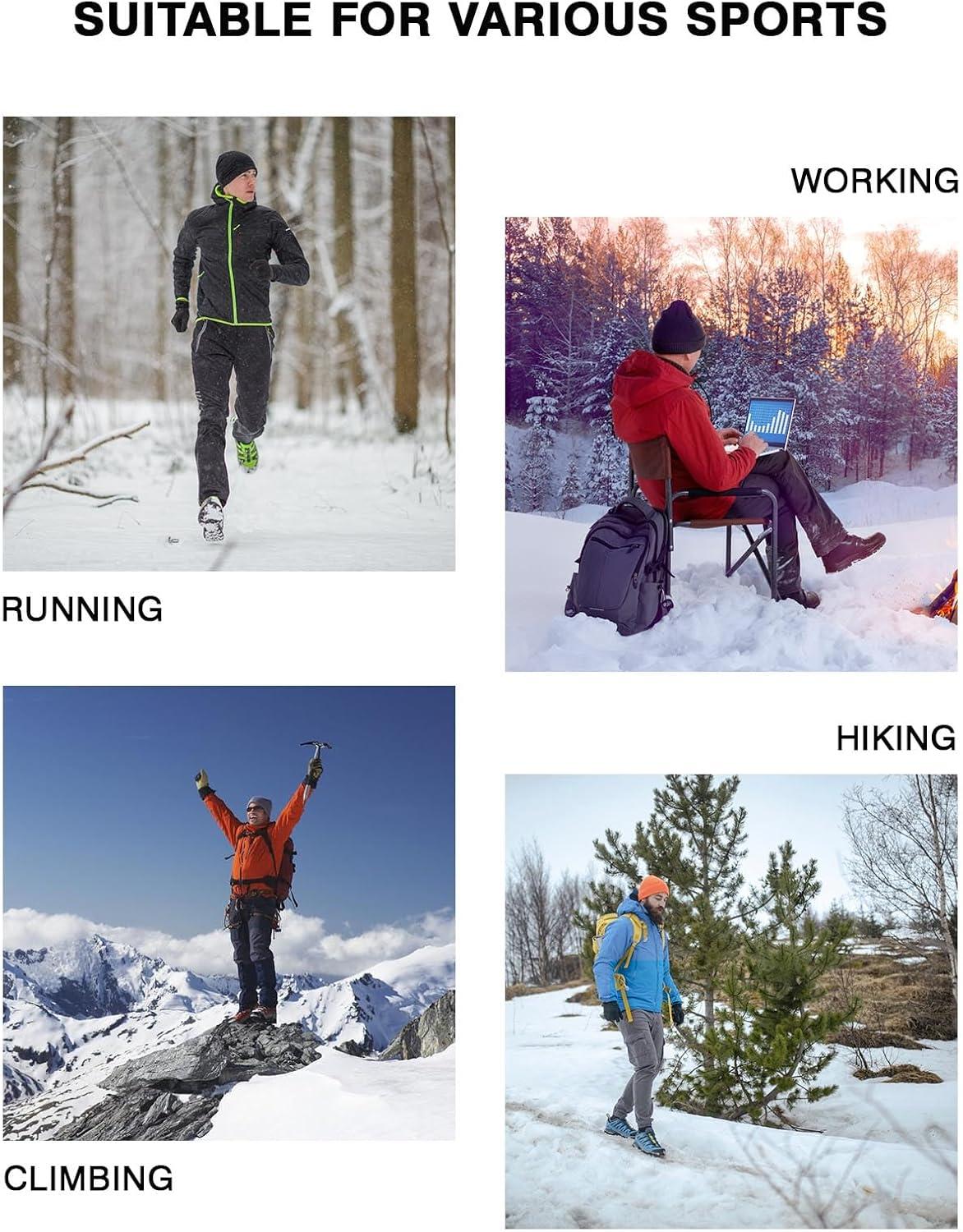 imageTBMPOY Mens Cargo Sweatpants Joggers Winter Fleece Lined Pants Gym Running Cotton Pants with Zipper PocketsDenim Blue