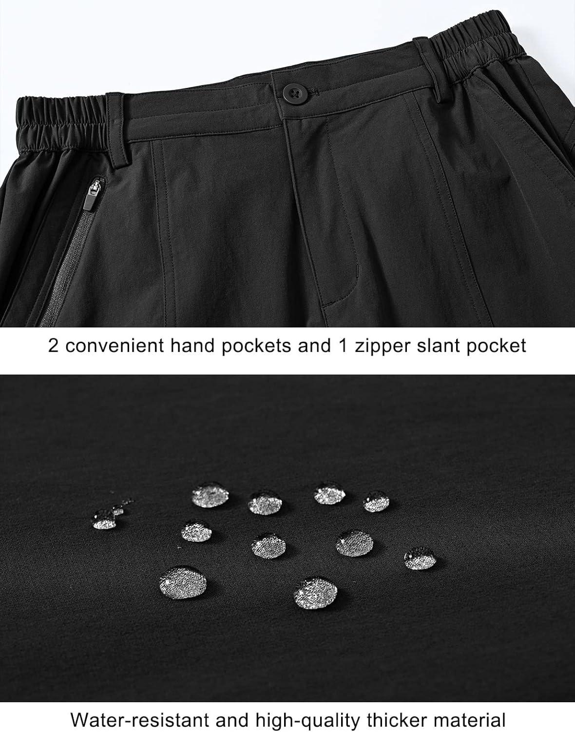 imageTBMPOY Womens 5 Golf Hiking Shorts Quick Dry with 5 Pockets Stretch Athletic Casual Summer Trip Water Resistant Black L