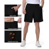 imageTBMPOY Mens Hiking Shorts 7quot Quick Dry Lightweight Cargo Fishing Shorts with Zipper Pockets Elastic Waist Drawstring WalkingBlack