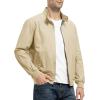 imageTBMPOY Mens Lightweight Cotton Jackets Golf Full Zip Windbreaker Spring Fall Stylish Casual Jackets Work bomberLight Khaki