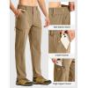 imageTBMPOY Mens Lightweight Hiking Pants Quick Dry 4 Pockets Stretch Water Resistant Travel Fishing Convertible Zip Cargo JoggerKhaki