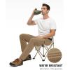 imageTBMPOY Mens Lightweight Hiking Pants with Belt 5 Zip Pockets Waterproof QuickDry Travel Fishing Work Outdoor PantsA22light Brown