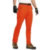 imageTBMPOY Mens Lightweight Hiking Pants with Belt 5 Zip Pockets Waterproof QuickDry Travel Fishing Work Outdoor PantsA26tangerine