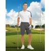 imageTBMPOY Mens Shorts Golf 9quot Casual Elastic Waist Quick Dry Flat Front Travel Shorts with 5 PocketsDark Grey