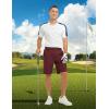 imageTBMPOY Mens Shorts Golf 9quot Casual Elastic Waist Quick Dry Flat Front Travel Shorts with 5 PocketsWine Red