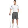 imageTBMPOY Mens Work Dress Shorts Golf Stretch Waistband Summer Pleated Casual Business Dressy Short for Men with PocketsDark Grey