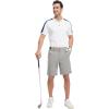 imageTBMPOY Mens Work Dress Shorts Golf Stretch Waistband Summer Pleated Casual Business Dressy Short for Men with PocketsLight Grey