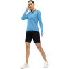imageTBMPOY Womens UPF 50 Long Sleeve Quick Dry Zipper Sun Protection ShirtsBlue2