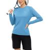 imageTBMPOY Womens UPF 50 Long Sleeve Quick Dry Zipper Sun Protection ShirtsBlue2
