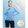 imageTBMPOY Womens UPF 50 Long Sleeve Quick Dry Zipper Sun Protection ShirtsCarolina Blue2