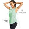 imageTBMPOY Womens Workout Tank Tops High Crew Neck Racerback Lightweight Muscle Dry Fit Tennis Sleeveless Athletic Running YogaLight Green