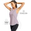 imageTBMPOY Womens Workout Tank Tops High Crew Neck Racerback Lightweight Muscle Dry Fit Tennis Sleeveless Athletic Running YogaLight Purple