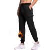 imageTBMPOY Mens Cargo Sweatpants Joggers Winter Fleece Lined Pants Gym Running Cotton Pants with Zipper PocketsBlack