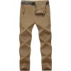 imageTBMPOY Mens Lightweight Hiking Pants with Belt 5 Zip Pockets Waterproof QuickDry Travel Fishing Work Outdoor PantsA22light Brown