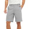 imageTBMPOY Mens Shorts Golf 9quot Casual Elastic Waist Quick Dry Flat Front Travel Shorts with 5 PocketsLight Grey