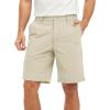 imageTBMPOY Mens Shorts Golf 9quot Casual Elastic Waist Quick Dry Flat Front Travel Shorts with 5 PocketsLight Khaki