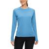 imageTBMPOY Womens UPF 50 Long Sleeve Quick Dry Zipper Sun Protection ShirtsBlue2