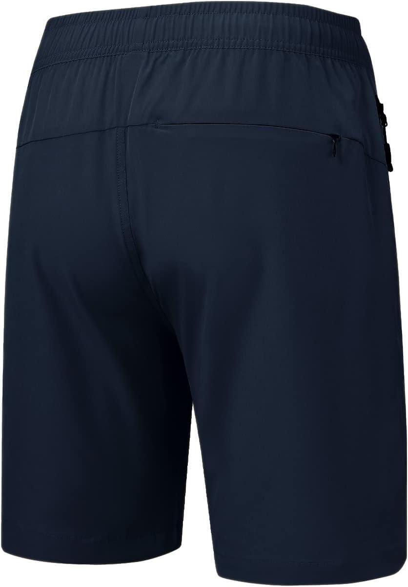 imageTBMPOY Mens Hiking Shorts Lightweight Outdoor Sports Shorts 7quot Quick Dry Athletic Running Gym Shorts with Zipper PocketsNavy