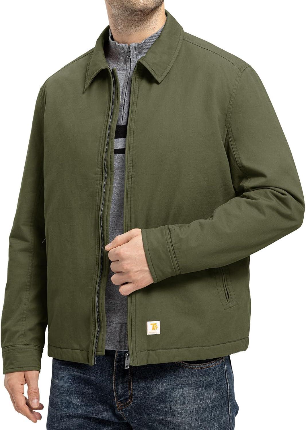 imageTBMPOY mens Men Work CoatsArmy Greenthick