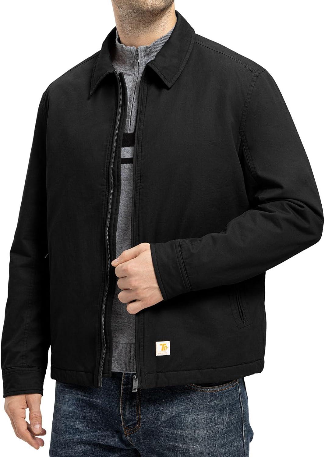 imageTBMPOY mens Men Work CoatsBlackthick