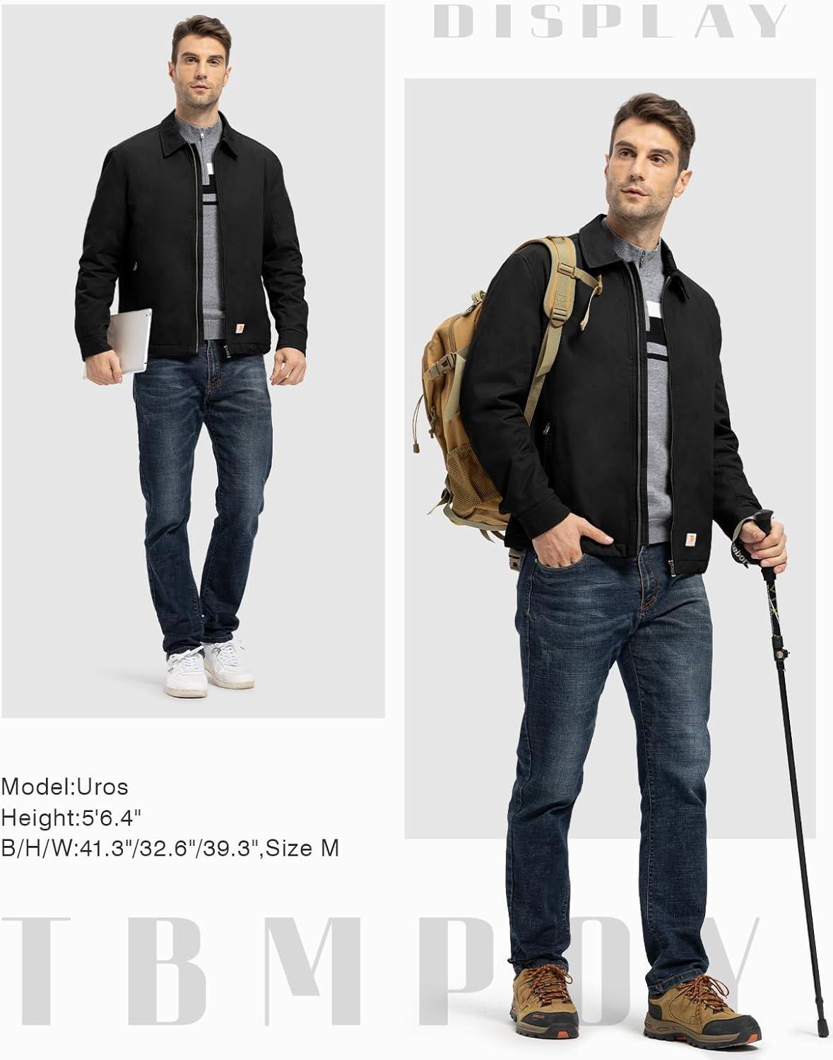 imageTBMPOY mens Men Work CoatsBlackthick