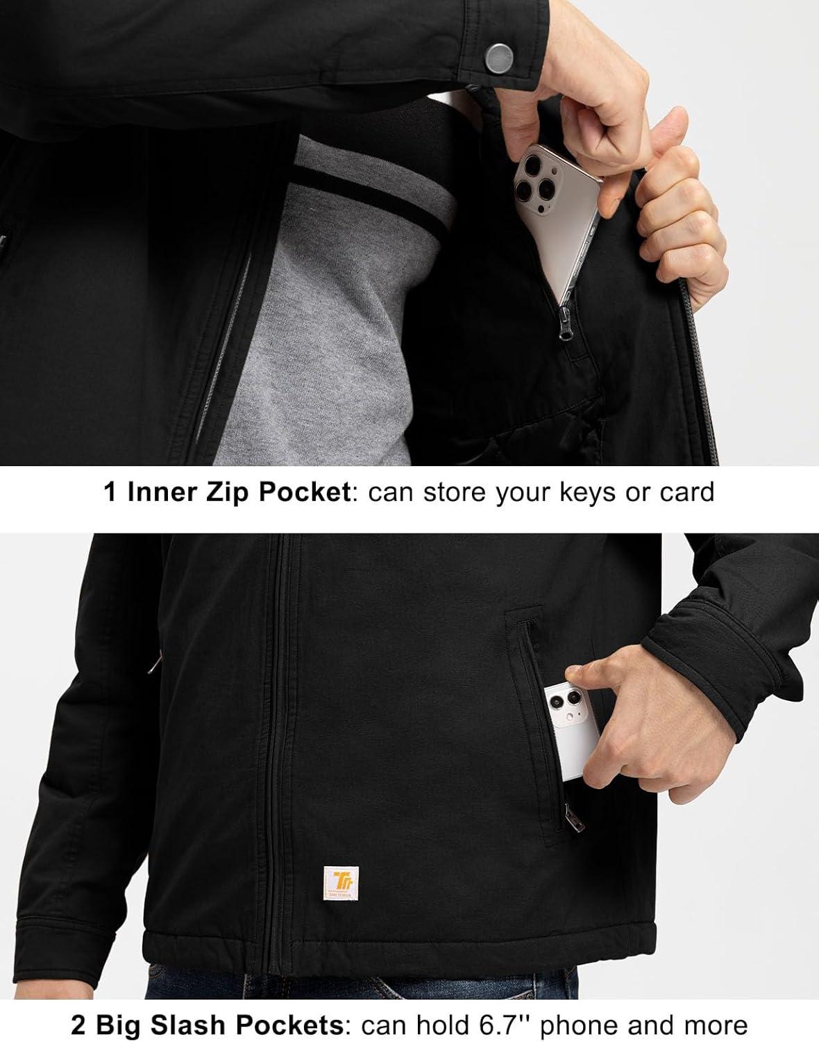 imageTBMPOY mens Men Work CoatsBlackthick