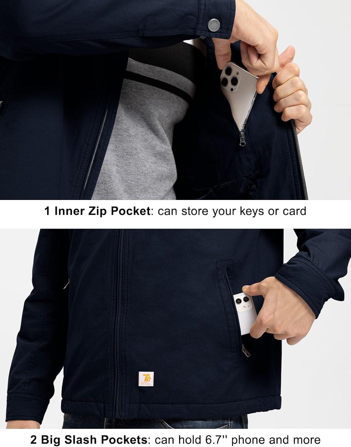imageTBMPOY mens Men Work CoatsNavythick