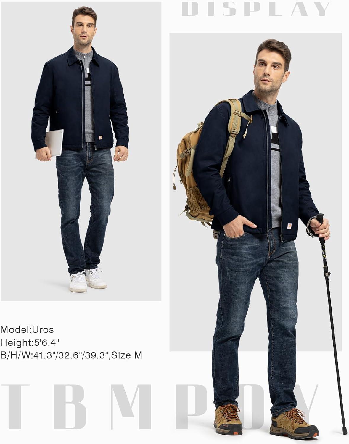 imageTBMPOY mens Men Work CoatsNavythick