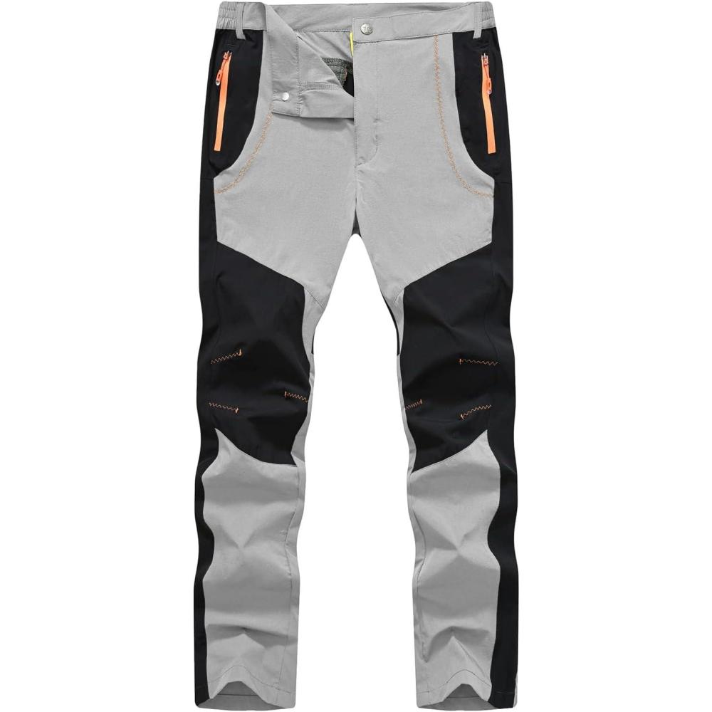 imageTBMPOY Mens Hiking Work Cargo Pants Lightweight Waterproof Quick Dry Outdoor Mountain Pant Fishing Camping1light Gray