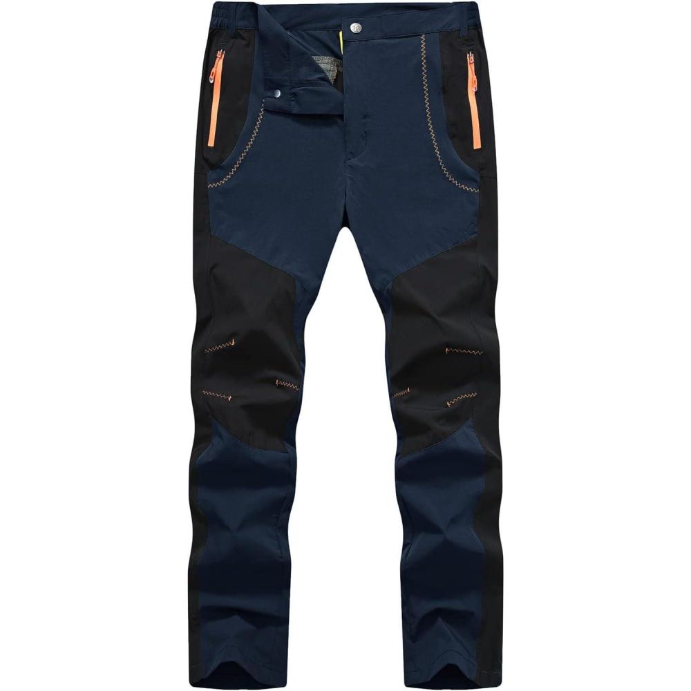 imageTBMPOY Mens Hiking Work Cargo Pants Lightweight Waterproof Quick Dry Outdoor Mountain Pant Fishing Camping1navy