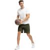 imageTBMPOY Mens 7quot Running Hiking Shorts Quick Dry Athletic Gym Outdoor Sports Workout Short 3 Zipper PocketsA4armygreen