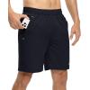 imageTBMPOY Mens 7quot Running Hiking Shorts Quick Dry Athletic Gym Outdoor Sports Workout Short 3 Zipper PocketsA7navy
