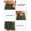 imageTBMPOY Mens Hiking Shorts with 5 Zip Pockets 9 Lightweight Outdoor Work Athletic Travel Short for Men Casual RunningGreen