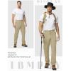 imageTBMPOY Mens Lightweight Hiking Travel Pants 5 Zip Pockets Stretch Quick Dry Work Pant Cargo Outdoor Camping FishingLight Khaki