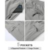 imageTBMPOY Mens Lightweight Hiking Travel Pants Cargo Pockets Quick Dry Stretch Water Resistant Fishing Outdoor WorkLight Grey