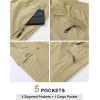 imageTBMPOY Mens Lightweight Hiking Travel Pants Cargo Pockets Quick Dry Stretch Water Resistant Fishing Outdoor WorkLight Khaki