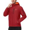 imageTBMPOY Mens Lightweight Rain Jackets Waterproof Raincoat with Hood Running Cycling Hiking Outdoor Windbreaker4wine Red