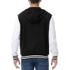 imageTBMPOY Mens Varsity Jacket Cotton Baseball Hooded Sweatshirt Letterman Lightweight Bomber Jacket Fashion Casual Sports