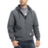 imageTBMPOY Mens Winter Jackets Hooded Work Cotton FLeece Lined Duck Coats Flannel Active Workwear CoatDark Grey