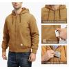 imageTBMPOY Mens Winter Jackets Hooded Work Cotton FLeece Lined Duck Coats Flannel Active Workwear CoatYellow