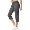 imageTBMPOY Womens Capri Pants Lightweight Quick Dry Hiking Cargo Pockets Casual Water Resistant Travel Cropped CottonDeep Gray