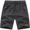 imageTBMPOY Mens 7quot Running Hiking Shorts Quick Dry Athletic Gym Outdoor Sports Workout Short 3 Zipper PocketsA1grey